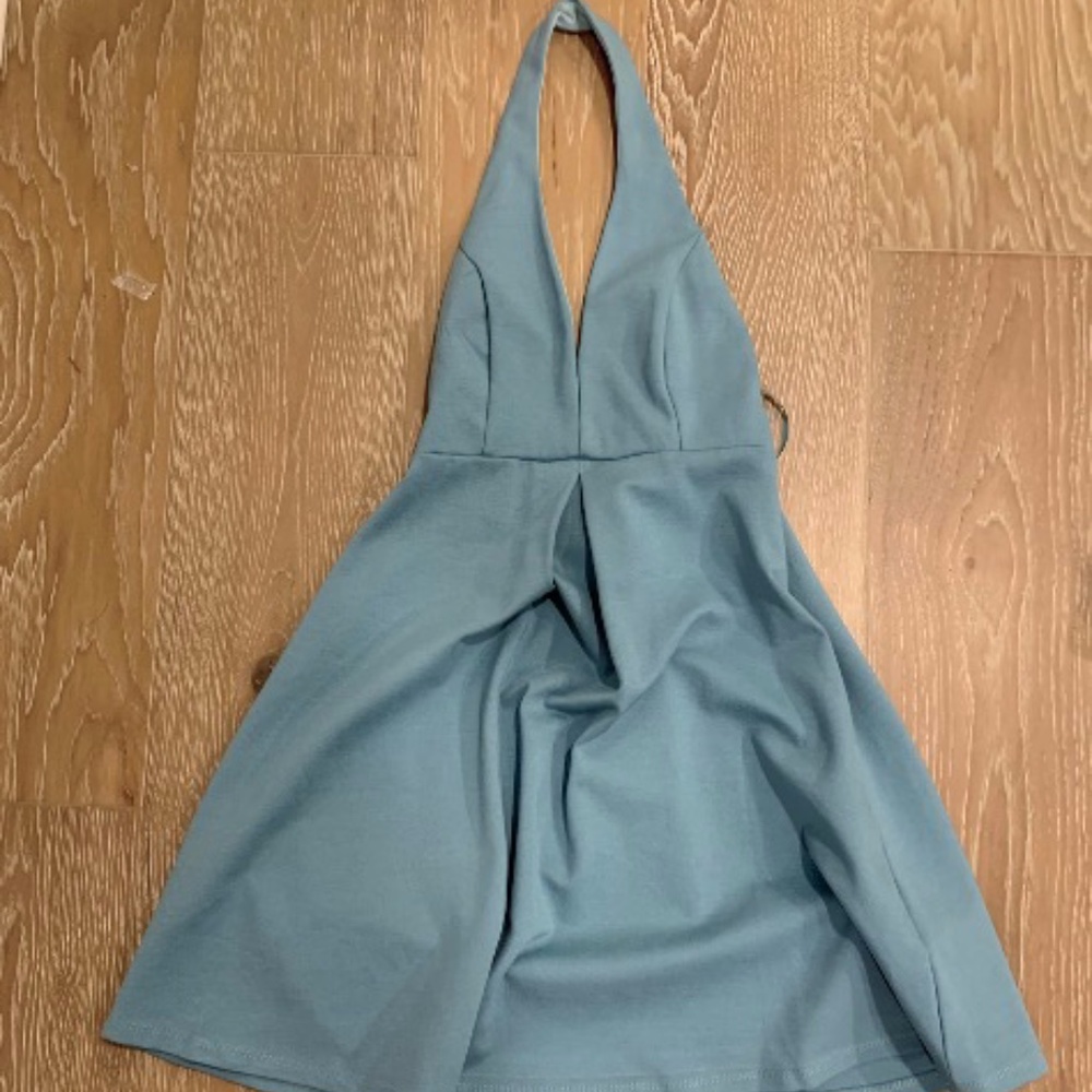 Silence + Noise tealish blue dress